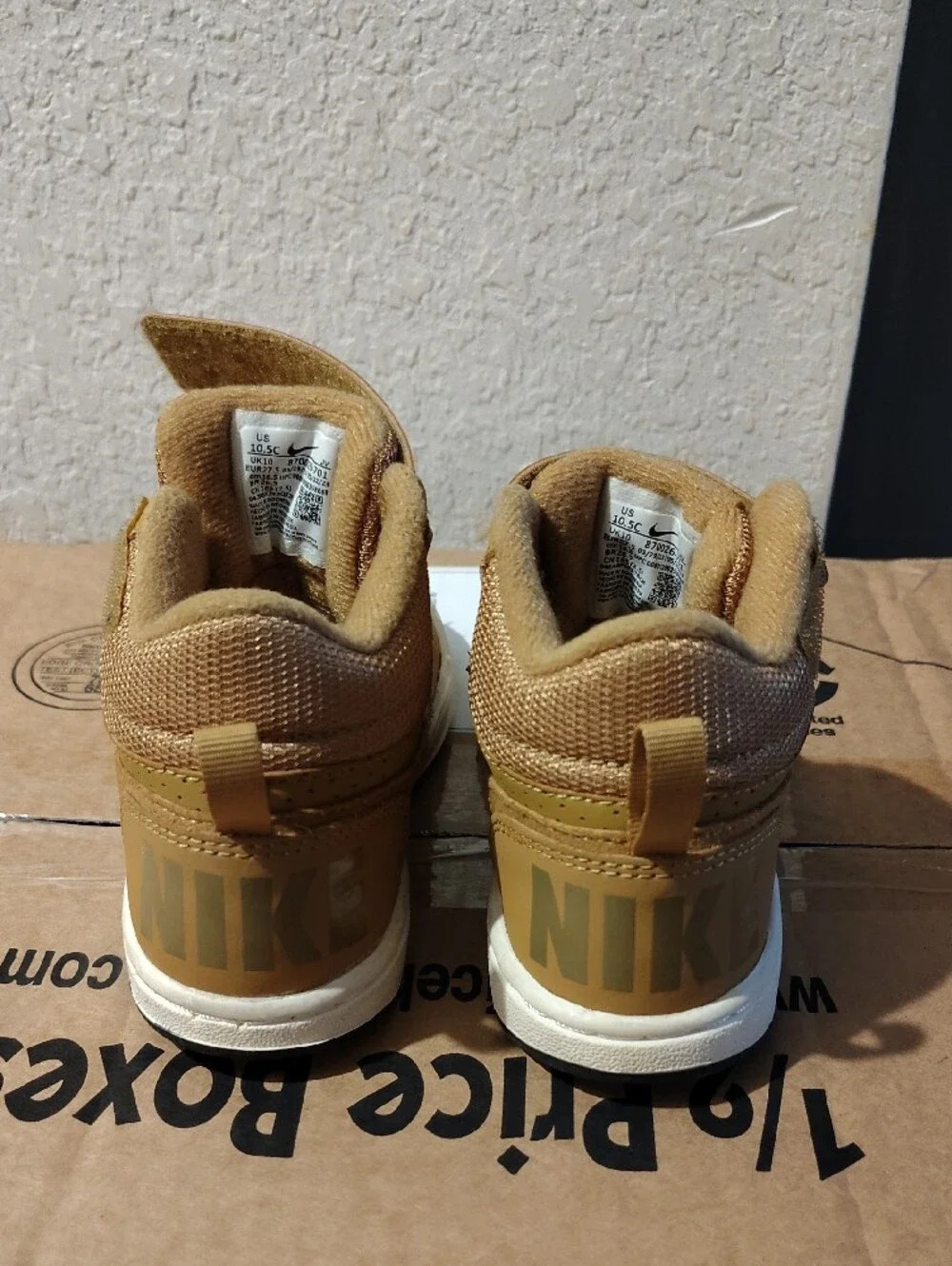 Nike Kids High-Top Sneakers in Tan